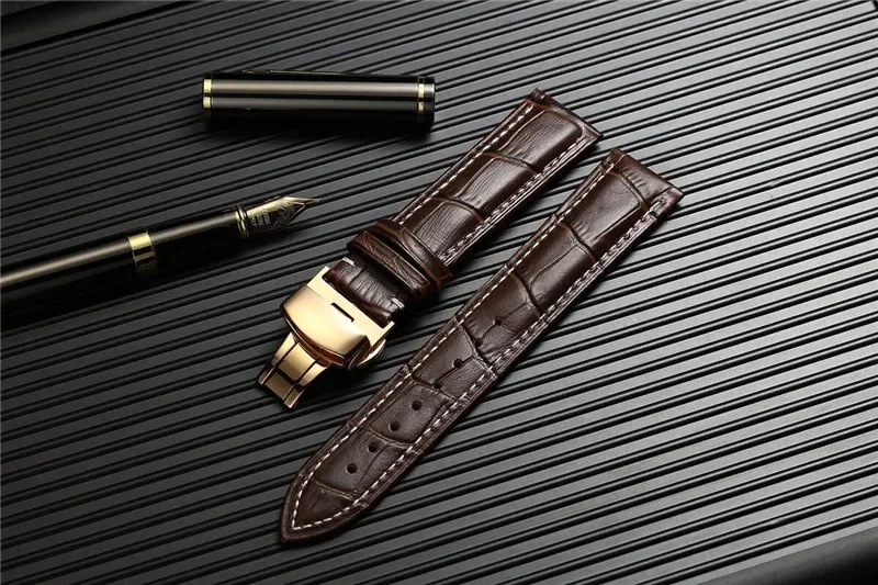 REMZEIM NEW Leather Watchband 16mm 17mm 18mm 19mm 20mm 21mm 22mm 23mm 24mm Calf Genuine Leather Watch Band Straps With Box