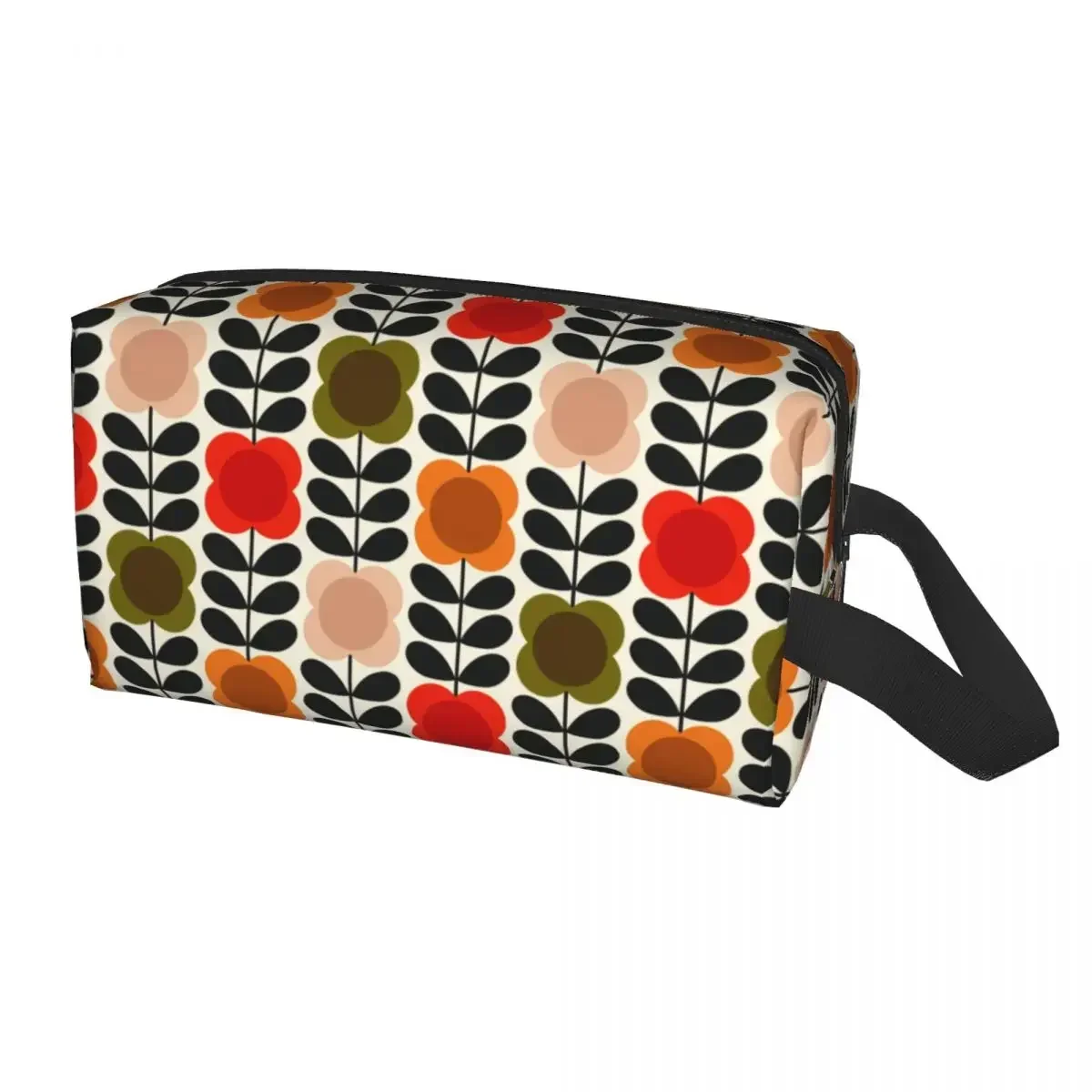 Custom Travel Orla Kiely Spot Flower Stem Tomato Pink Toiletry Bag Makeup Cosmetic Organizer Women Beauty Storage Dopp Kit Box