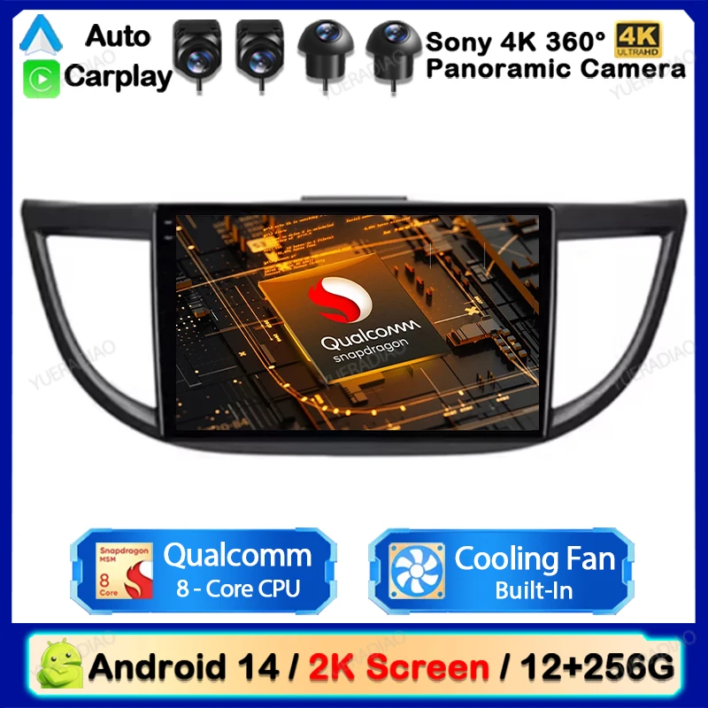 Android 14 Car Radio For Honda CRV CR-V 2012 - 2016 Multimedia Video Player Carplay Auto GPS NAVI 4G WIFI Head Unit 360 Camera