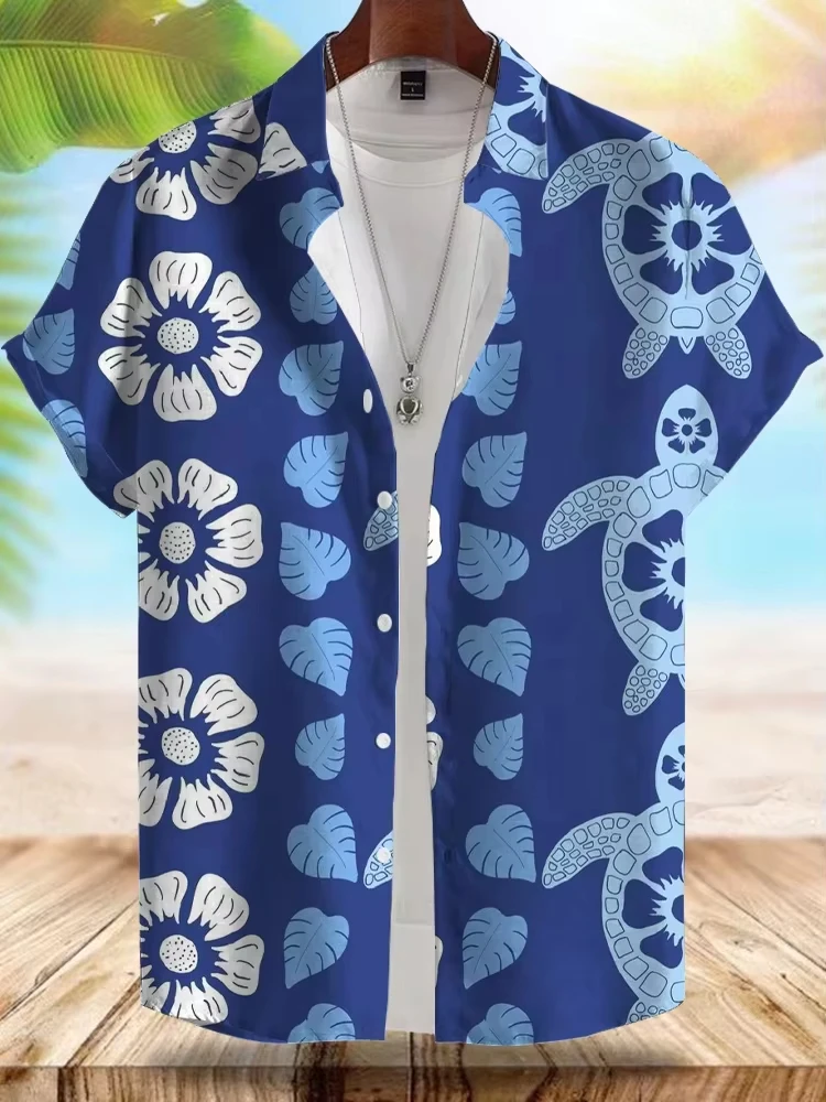 Newest Summer Retro Hawaiian Shirts Beach Shirt For Men 3D Print Men Holiday Buttonup Blouse Men Hawaiian Short Sleeve Shirt