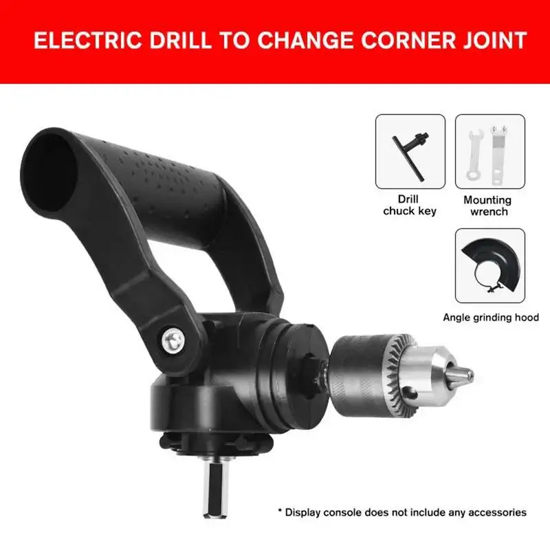 Imagem -04 - Adaptador de 90 Graus para Broca Multifuncional Ergonômico Adaptador de Mandril de Broca Preto Ângulo Direito Acessório de Broca de Metal Mandril