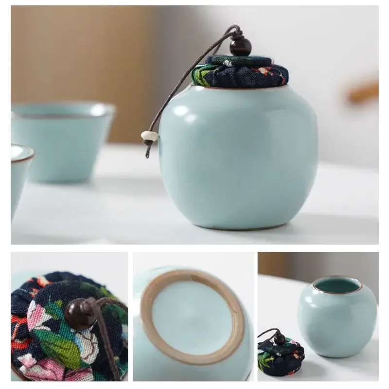 Traveling Tea Set Ceramics Teapot Teacup Celeste Ruyao Kung Fu Tea Gift Set Portable Covered Bowl Tea Infuser Festival Gift Set