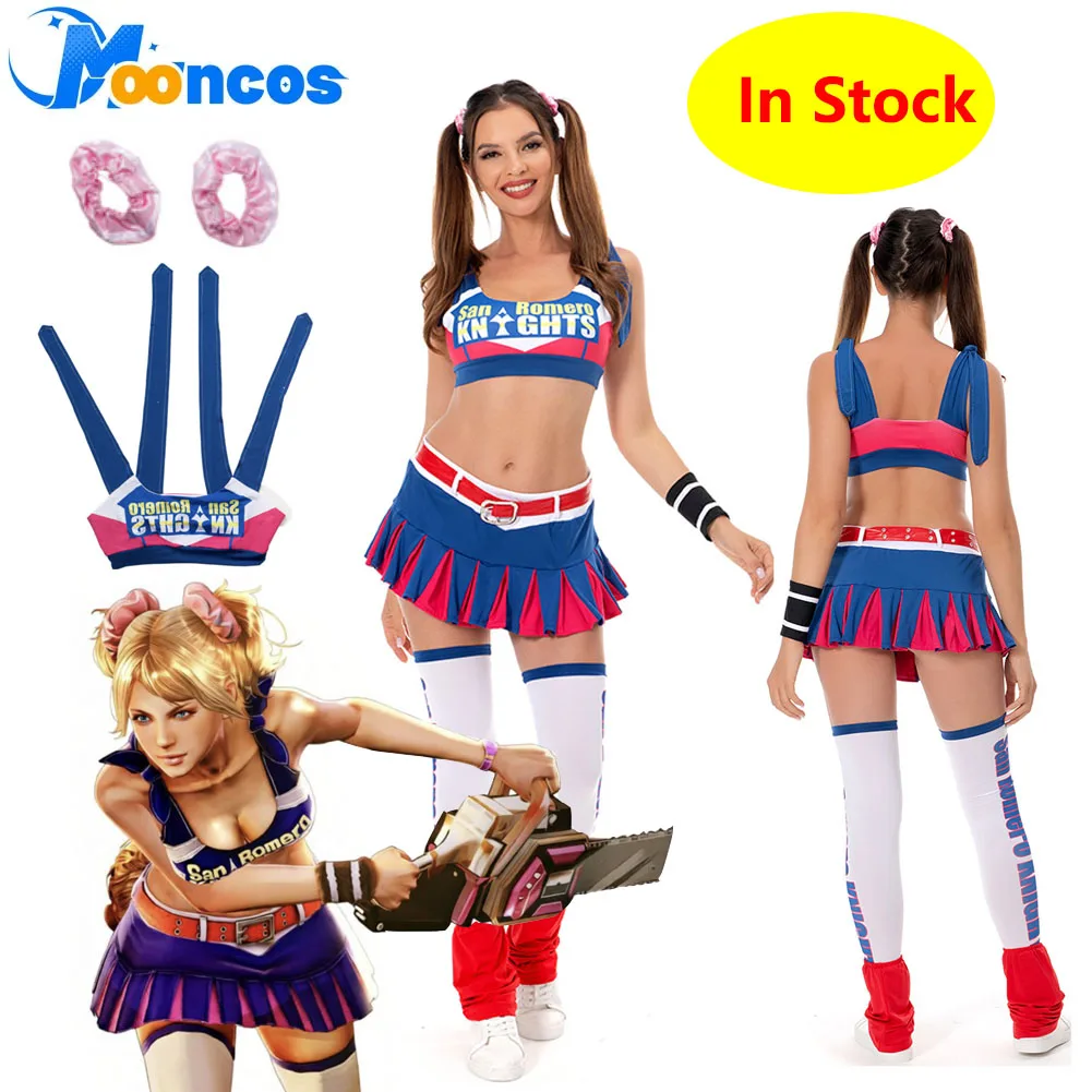 Disfraz Juliet Starling, disfraz de piruletas, juego, trajes de motosierra, vestido Sexy para mujer, tocado, traje de fiesta de Carnaval y Halloween