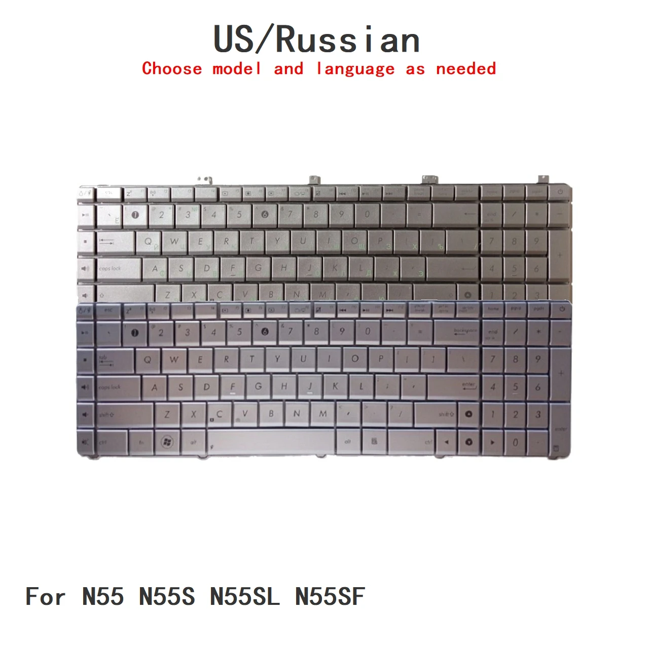 

New US Russian Language Keyboard For ASUS N55 N55S N55SL N55SF Notebook PC Replacement Keyboard