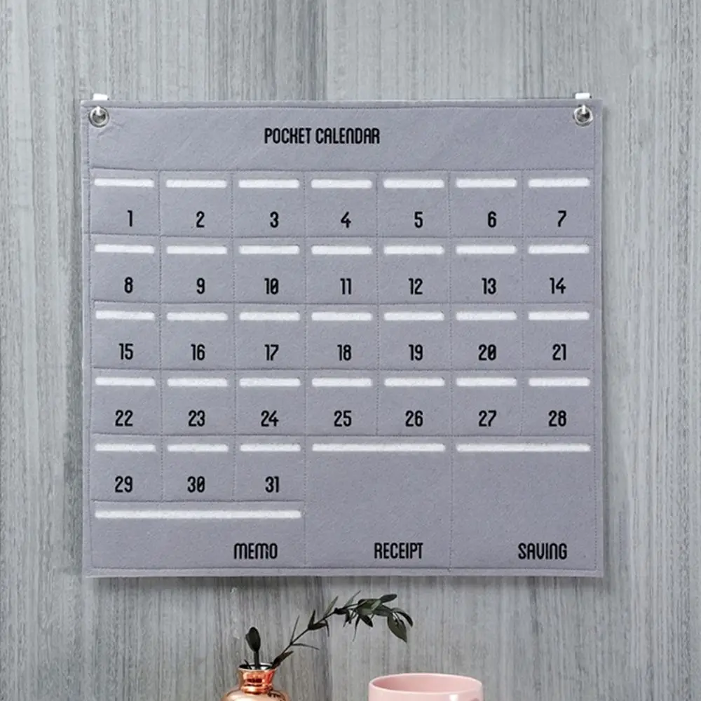 Attractive Decorative Wall Mounted Hanging With Pockets Calendar Bag Chart Holder Storage Bag