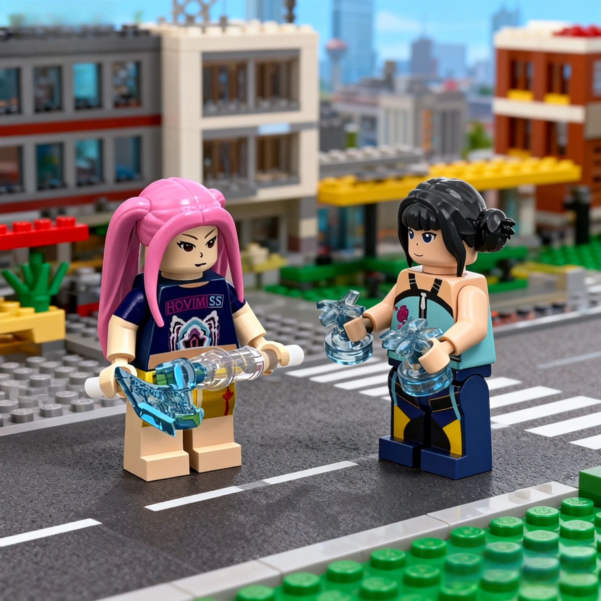 

KPOP охотники на демонов, мультяшные куклы, строительные блоки, каваи, мини-фигурка, голова в сборе, игрушки, развивающие игрушки для детей, подарок