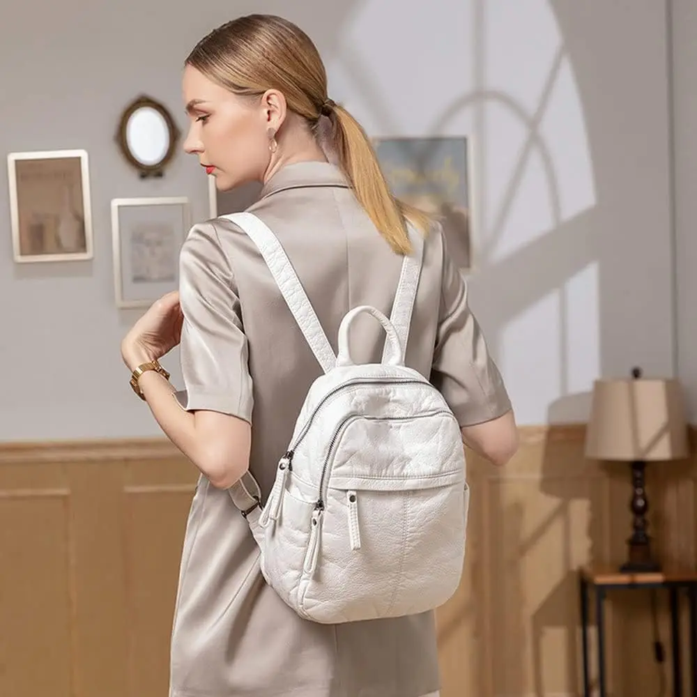 

SCOFY FASHION Women Miniamlist Soft PU Leather Small Backpack Girls School Bag Bookbag Purse Satchel Fashion Daypack