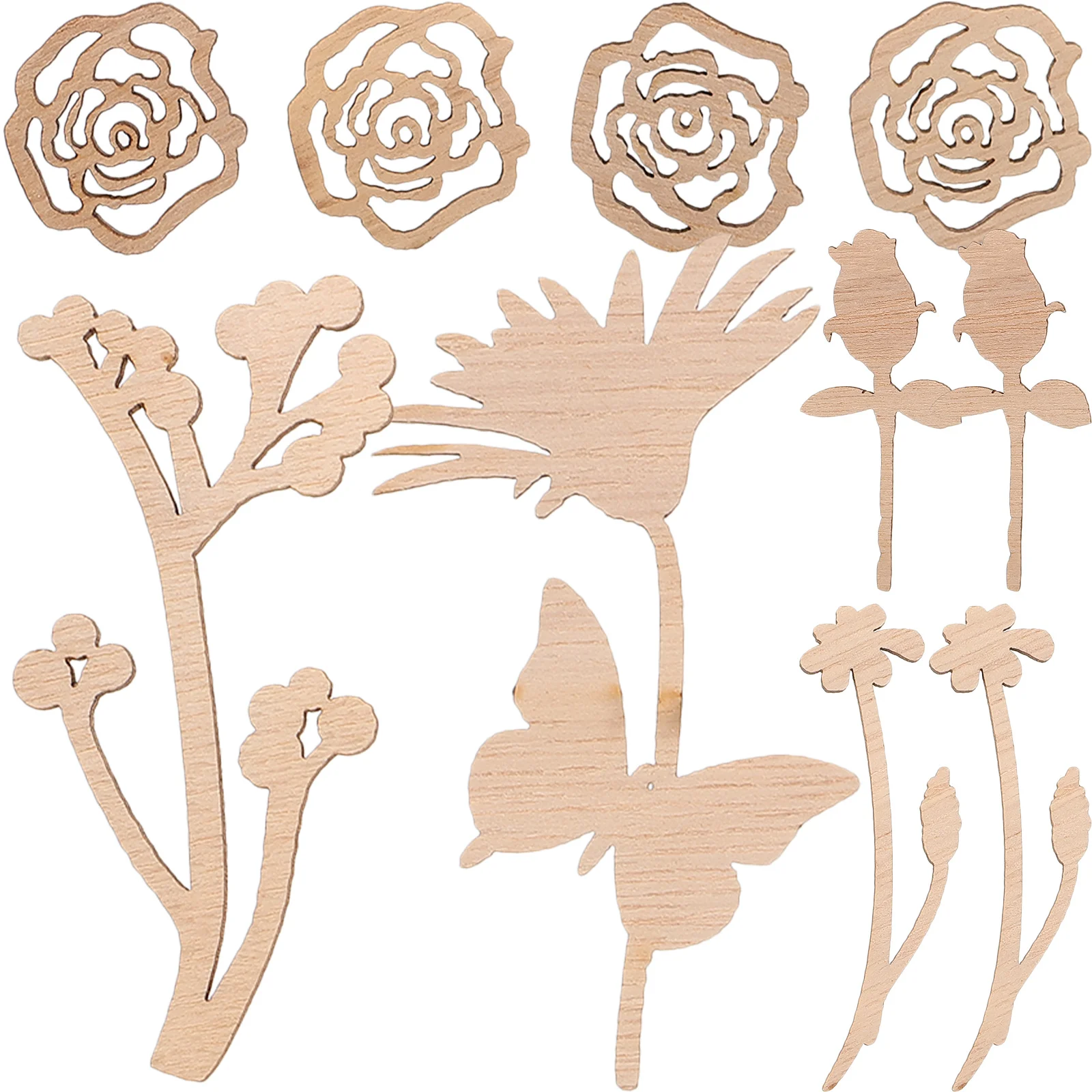 

30Pcs Rose Floral Wood Slices Sycamore Wood Chip for DIY Crafts Hand Painting Wedding Decorations Christmas Ornaments Wooden Art