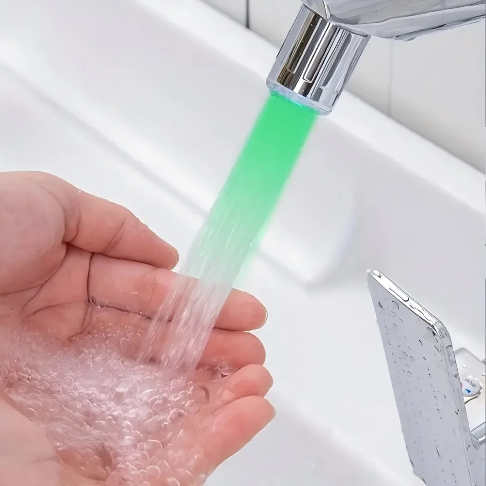 1-4PCS Change Automatically 7-Color LED Faucet Head Glow Water Saving Stream Light Faucet Aerator Tap Nozzle for Kitchen Bath