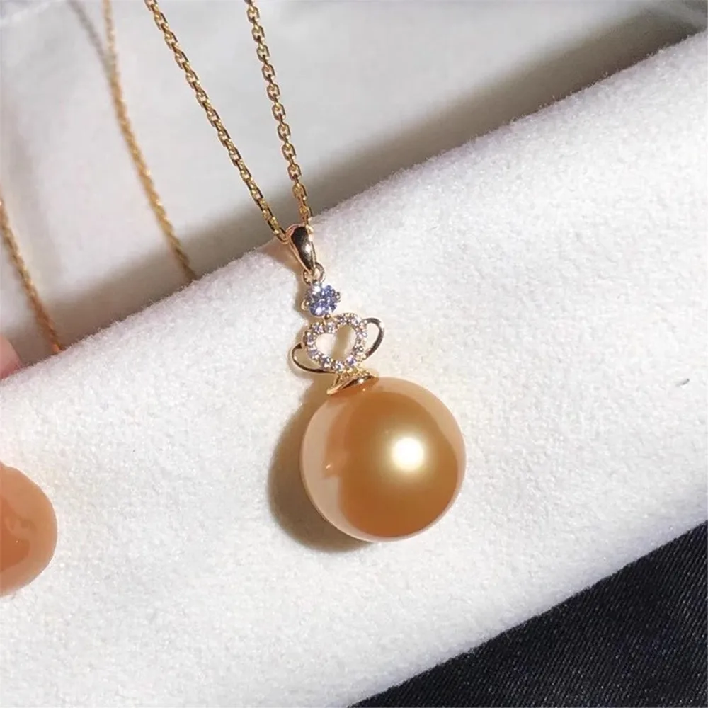 

DIY Pearl Accessories G18 K Gold Pendant Empty Holder Fashion Pearl Necklace Pendant Holder Women's Fit 9-11mm Round Beads G099