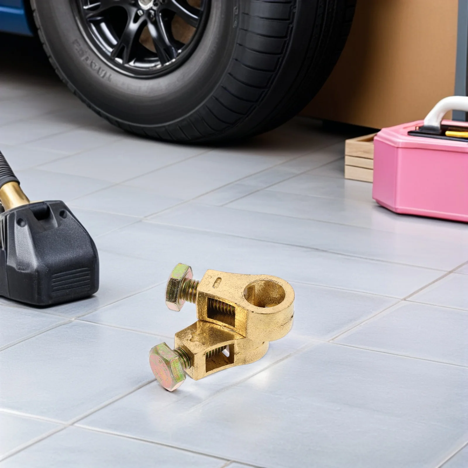 

1Pair Copper Car Terminal Connectors Heavy Duty Solid Tinned Copper Clamp Clips Positive Negative Vehicle Post