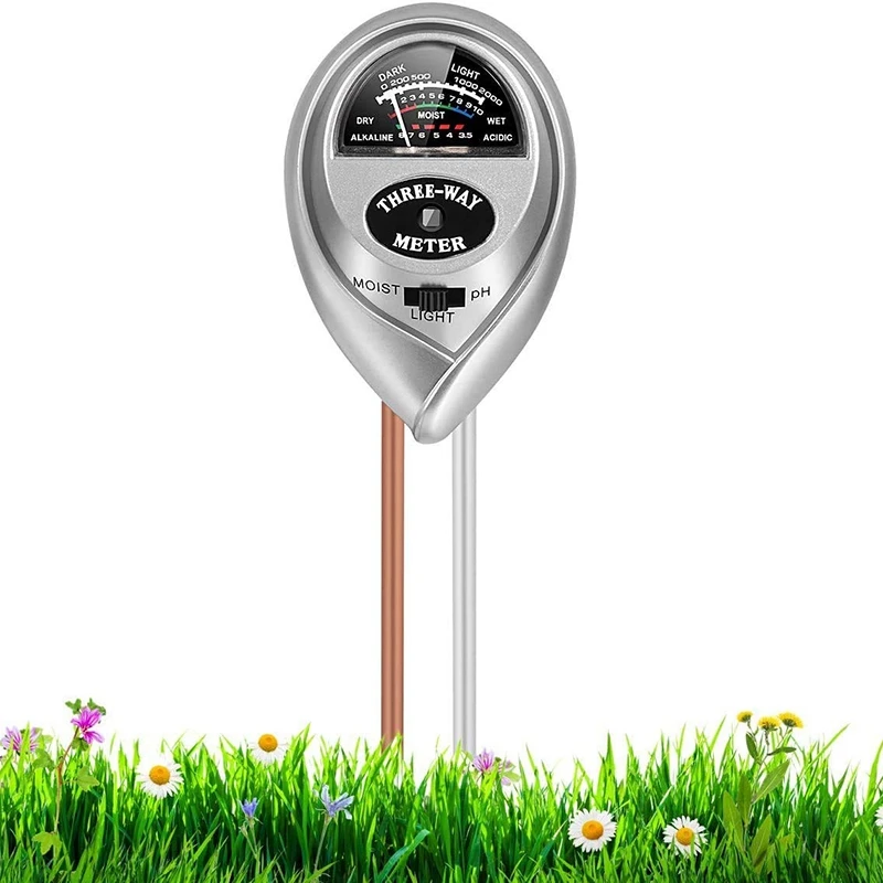 Promozione! Misuratore PH del suolo 3In1 Tester PH della luce di umidità del suolo Kit di attrezzi da giardinaggio per la cura delle piante per giardino Prato Fattoria Indoor Outdo