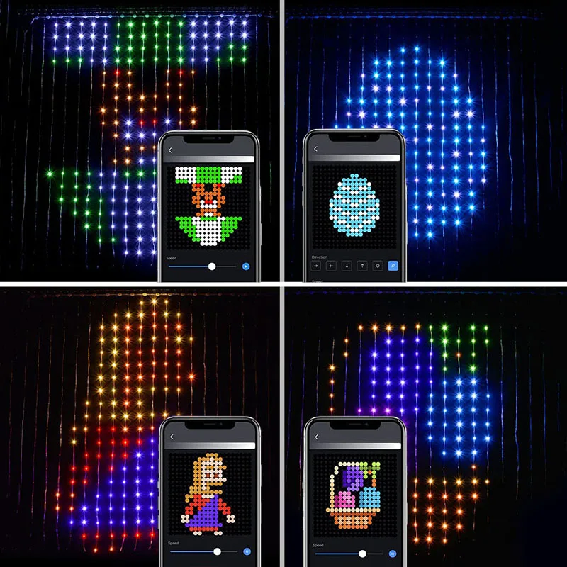 ستارة ذكية ضوء سلسلة RGB 400 LEDs بلوتوث APP التحكم عيد الميلاد الجنية ضوء لتقوم بها بنفسك للبرمجة صورة عرض ديكور الغرفة