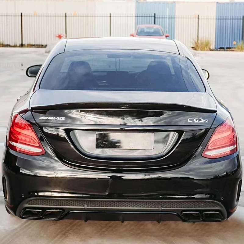 Carbon Fiber Boot Rear Trunk Spoiler For Mercedes Benz C Class Sedan W205 2015-2021 Deflector C63s AMG PSM Style Gloss Black