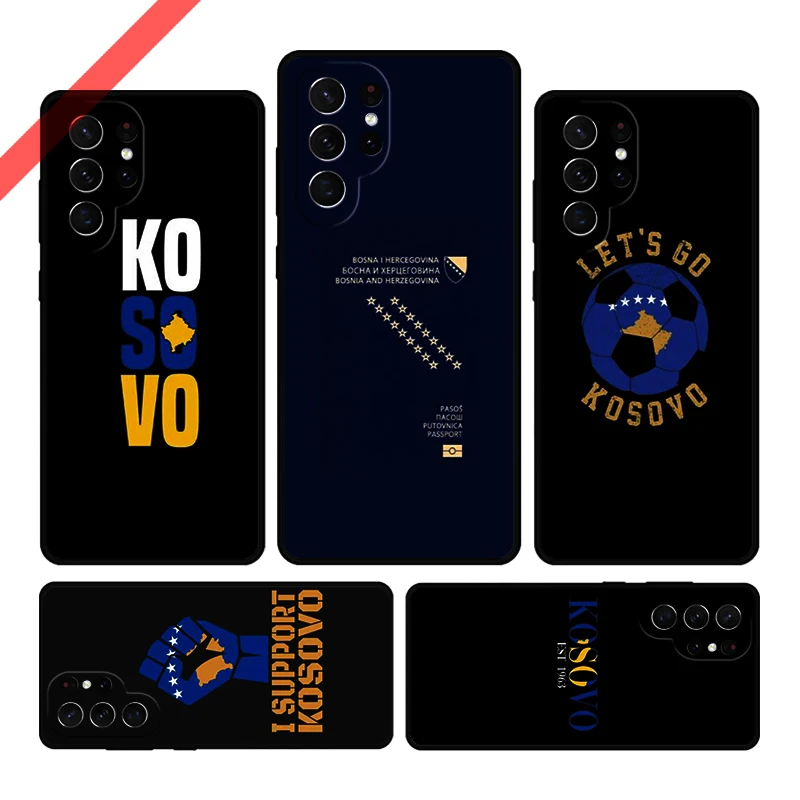 Kosovo Passport Flag Phone Case For Samsung Galaxy S20 FE S21 S10 S23 Plus S24 S22 Ultra Coque Note20 Note10 S9 S8 Cover Capa