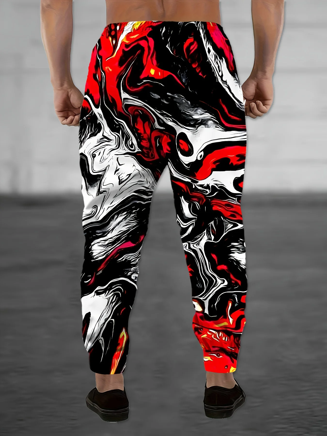 Neuheiten: Jogginghose mit Marmor-Fluid-Swirl-3D-Druck, Unisex, lässige Trainingshose, Hose für den täglichen Spaziergang und urbanen Lifestyle – Detail 4