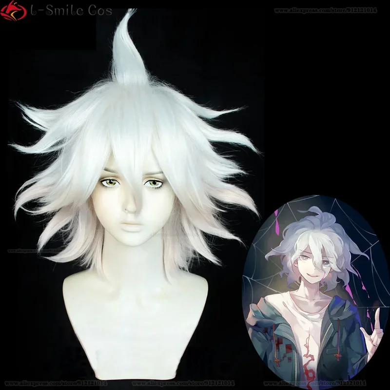 

FC6Anime Danganronpa 2 Nagito Komaeda Cosplay Wig Komaeda Nagito White Gradient Pink Heat Resistant Synthetic Hair Wigs W @ FC8!