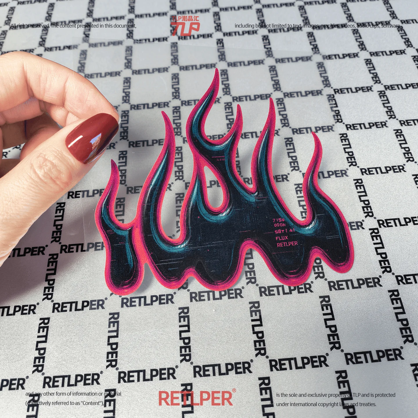 Retlper Hollow-Out Car Sticker Original Rising Flame Black Iron Texture New Chinese Style Traditional Waterproof Flat for Car/Mo