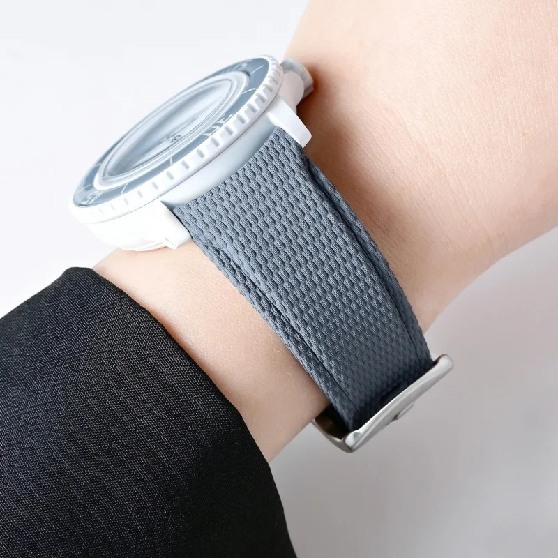 

Curved End FKM Rubber Watch Strap 20 21 22mm Quick Release Silicone Band for Seiko Longines Diver No Gap Replacement Wrist Belt