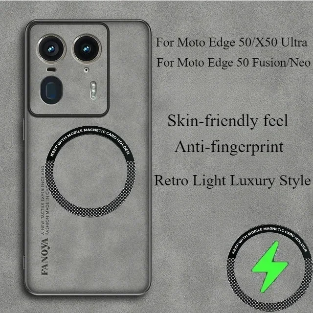 Leather Skin Feel Case for Moto Edge 70 60 50 Ultra Fusion 40 Neo 30 Pro G 75 84 54 34 24 04 Magnetic Shockproof Protect Cover