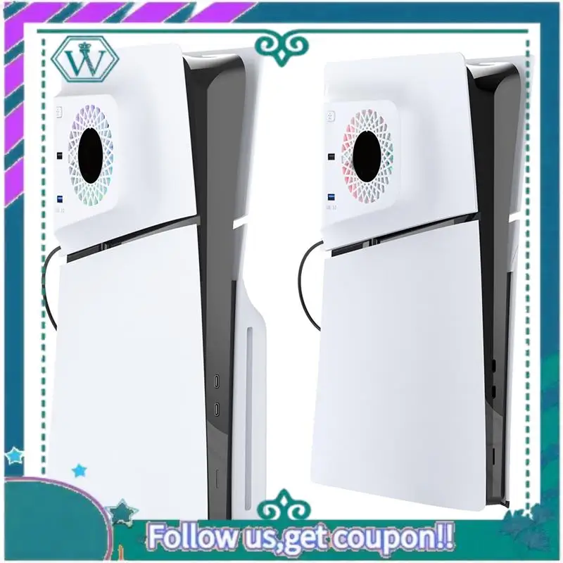 

A75Q-для PS5 SLIM Охлаждающий вентилятор с контролем температуры, USB-концентратором и RGB-подсветкой. Улучшенный игровой опыт.