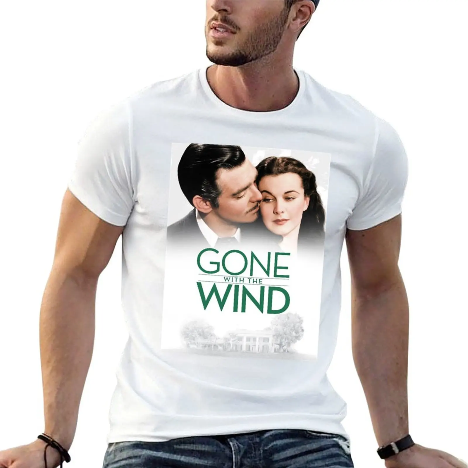 Ideia de presente: camiseta com estampa do filme O Vento Levou as Rosas, The Og Southern Belle Scarlett O'Hara, camiseta masculina com estampa gráfica