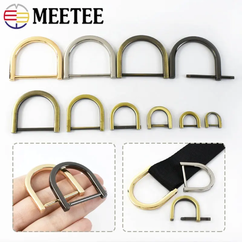 4/10pcs Meetee 10-38mm Metal Belt Buckles O D Ring Removable Screw Detachable Clasp for Bag Handbag Strap Hardware Accessories