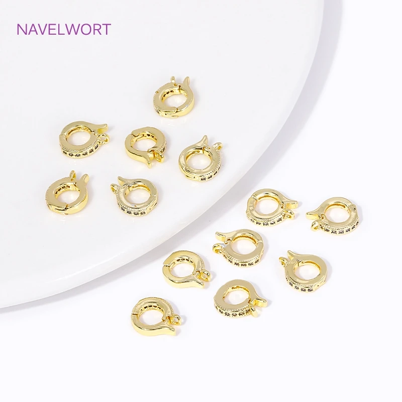 1/3/5Pcs 18K Gold Plated Brass Hinged Necklace Enhancer,with Zircon Bail Holder,Bails For Jewelry,DIY Jewelry Making Accessories