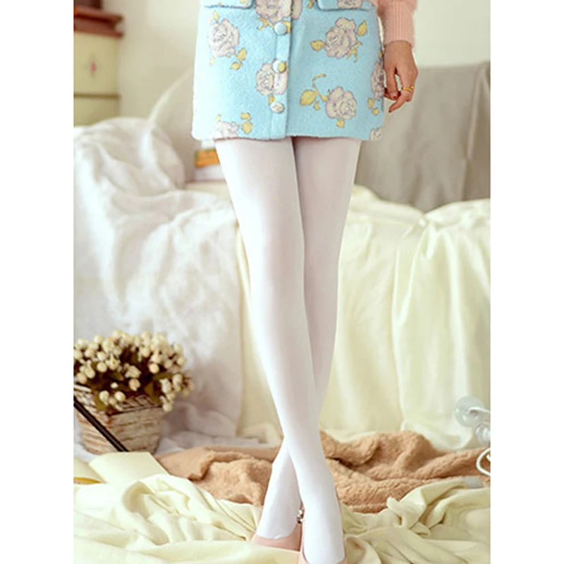 100D Slim Pure Milk White Silk Cosplay Stockings Women Ballet Dress Dance Performances Tights Girls Adult Bottom Lolita Leggings