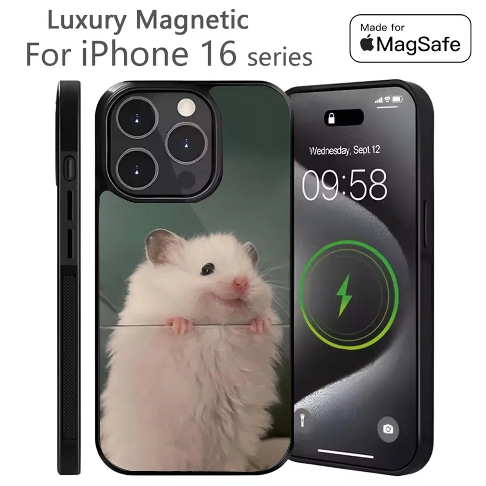 

Cute Mouse Rat Hamster Phone Case For iPhone 16,15,14,13,12,11,Plus,Pro,Max Mini Magsafe Magnetic Wireless Charging