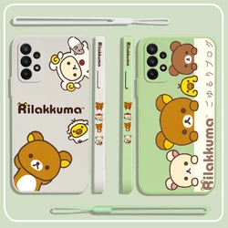 Cute R-Rilakkuma Bear Phone Case For Xiaomi Redmi 12C 10 10C 10A 9 9T 9A A1 K20 K30 K40 Pro Plus 4G 5G Liquid Silicone Cover