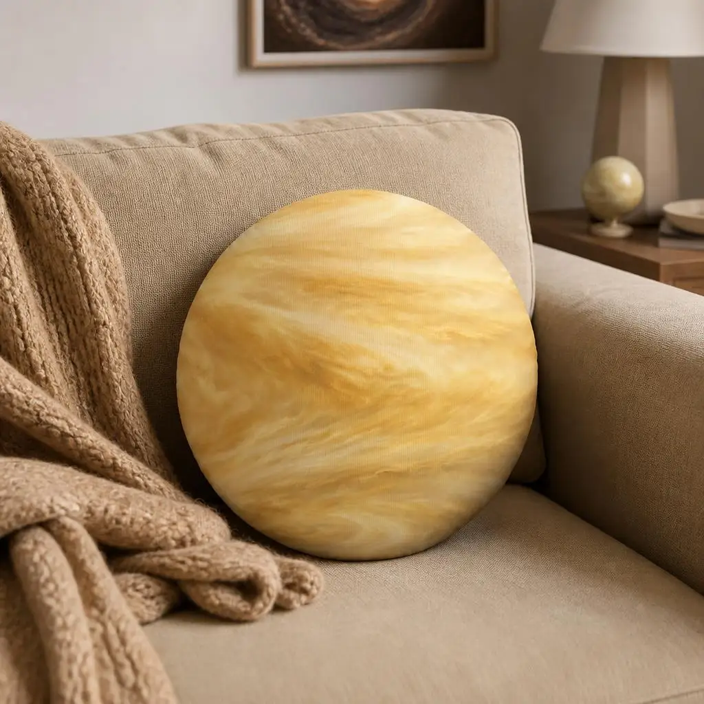 Venus Planet Plush Pillow Solar System Cushion Astronomy Throw Pillow Stuffed Round Home Decor Sofa Gift for Science Fans