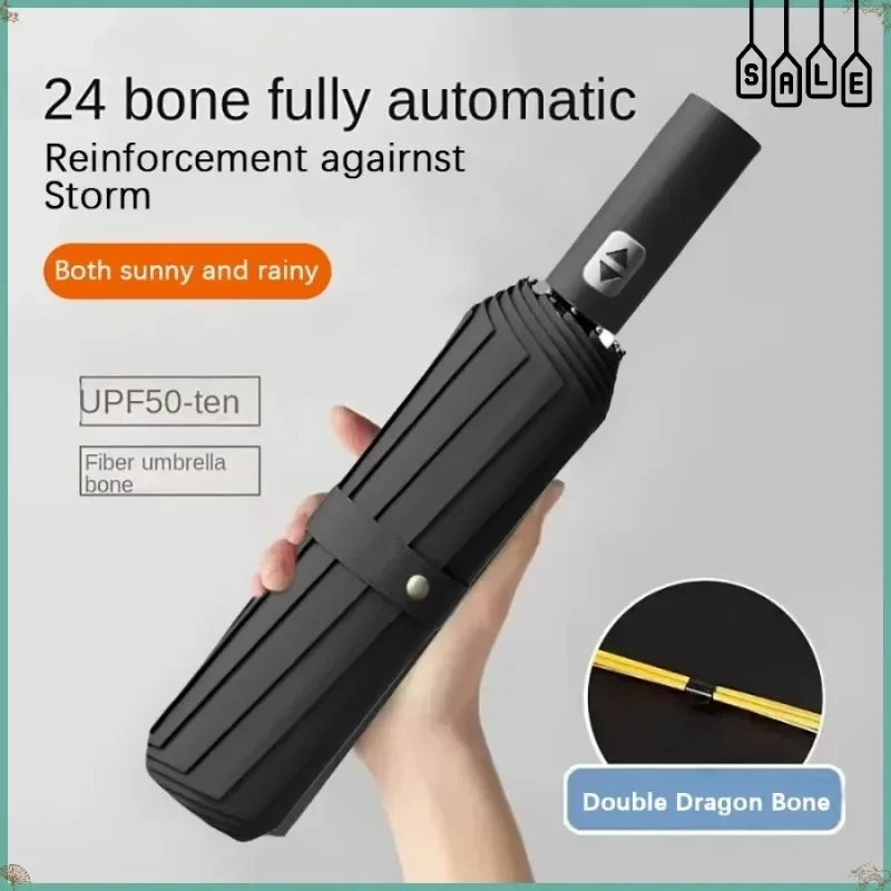 2026 Hot Selling Items 24 Bones 106cm Automatic Umbrella for Men and Women Outside Large Folding Rain and Sunshine Umbrella