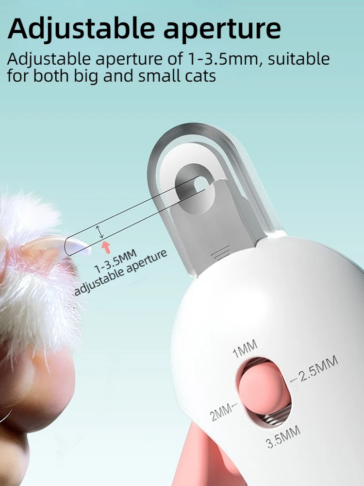 Nagelknipser für Katzen und Hunde, professioneller Nagelknipser für Haustiere mit verstellbarem Loch, Haustierklauen-Trimmer, Pflege- und Pflegewerkzeug für Welpen und Kätzchen – Detail 2