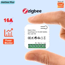 Smart ZigBee Socket Switch Module KWh Meter Energy Monitor Timer 16A Overload Protect Support Google Home Alexa