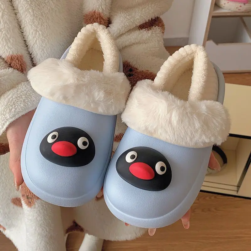 2025 New dry adorable penguin slippers home warm splash-proof casual home wear shoes ladies fun waterproof chubby penguin shoes