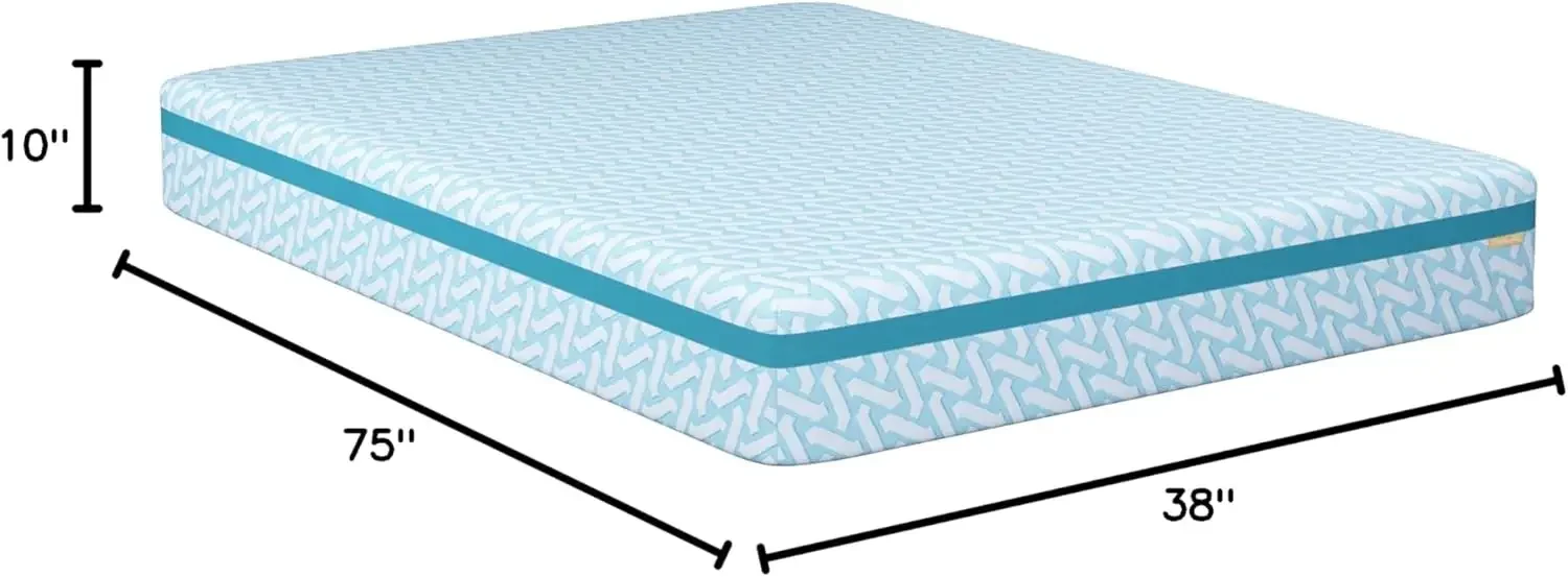 Blue Dream Gel Memory Foam Mattress: 10'' Medium Firmness Twin Size Mattress - Pressure Relief, Motion Separation