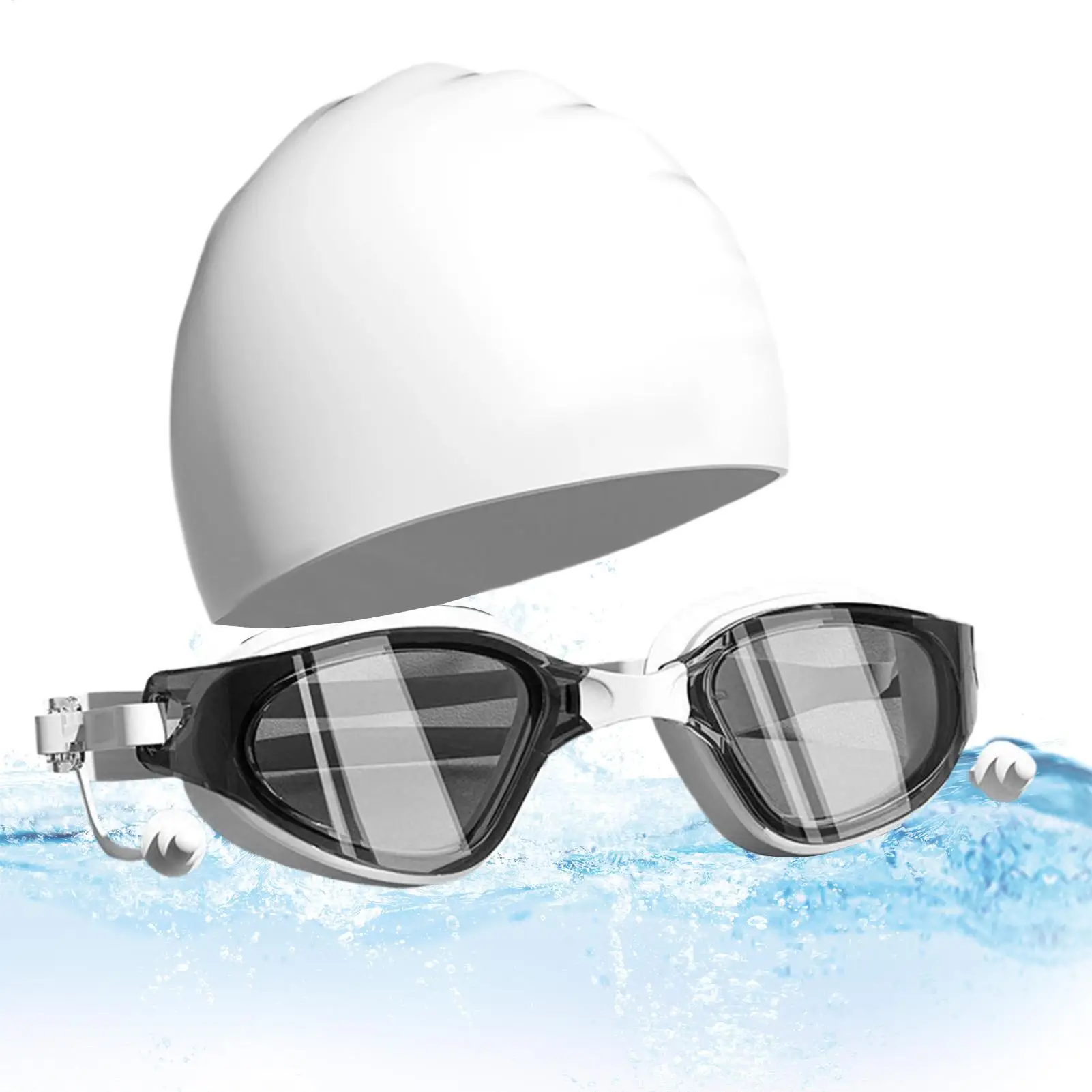 

Pool Goggles Comfortable UV Protection Unisex Anti Fog Swim Goggles With Cap For Women Boys Girls Youth Teens Husband Son