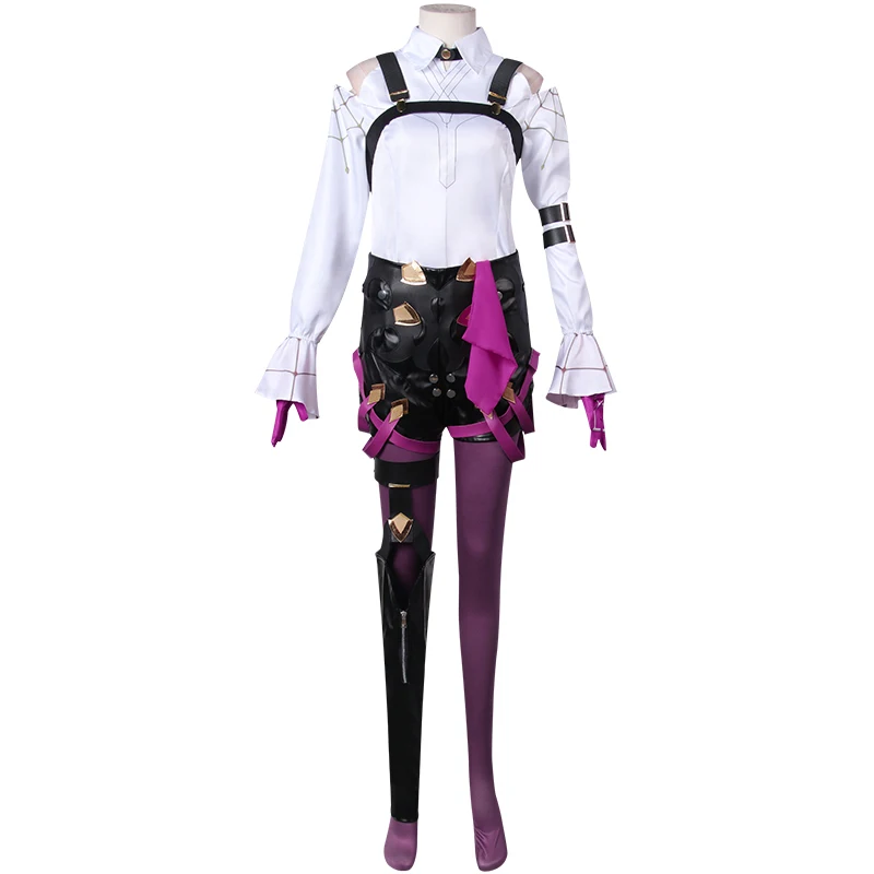 Honkai Star Rail Kafka disfraz de Cosplay para mujer y niña, uniforme de combate para fiesta de Halloween, juego de rol, conjunto de ropa, guantes y medias