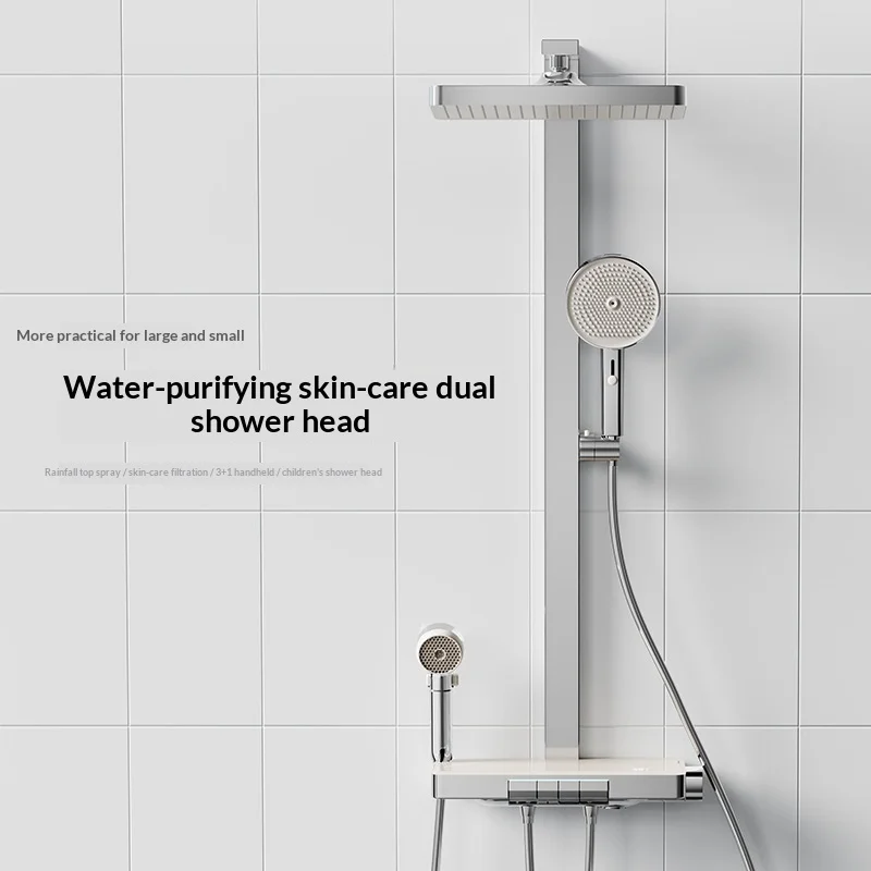 Light Luxury Design Shower Head Set With Spray & Massage For Houseuse Bathroom Use Dual Shower Function Children's Special