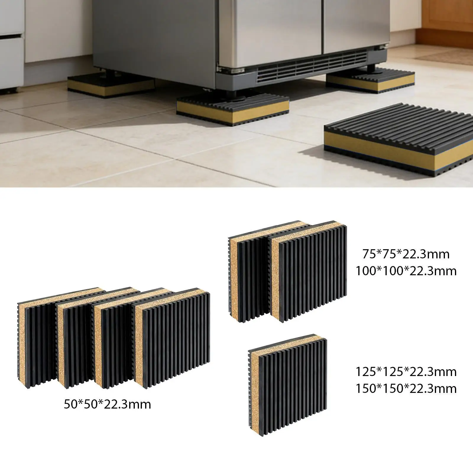 EVA Cork Anti Vibration Pad Shock Absorbing Bathroom Damping Mat Sound Isolation Pad for Fitness Equipment Treadmill Gym Use