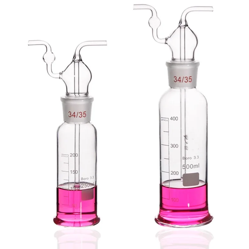 

Gas washing bottle glass filter bottle high borosilicate laboratory glass washing bottle 250ml/500ml