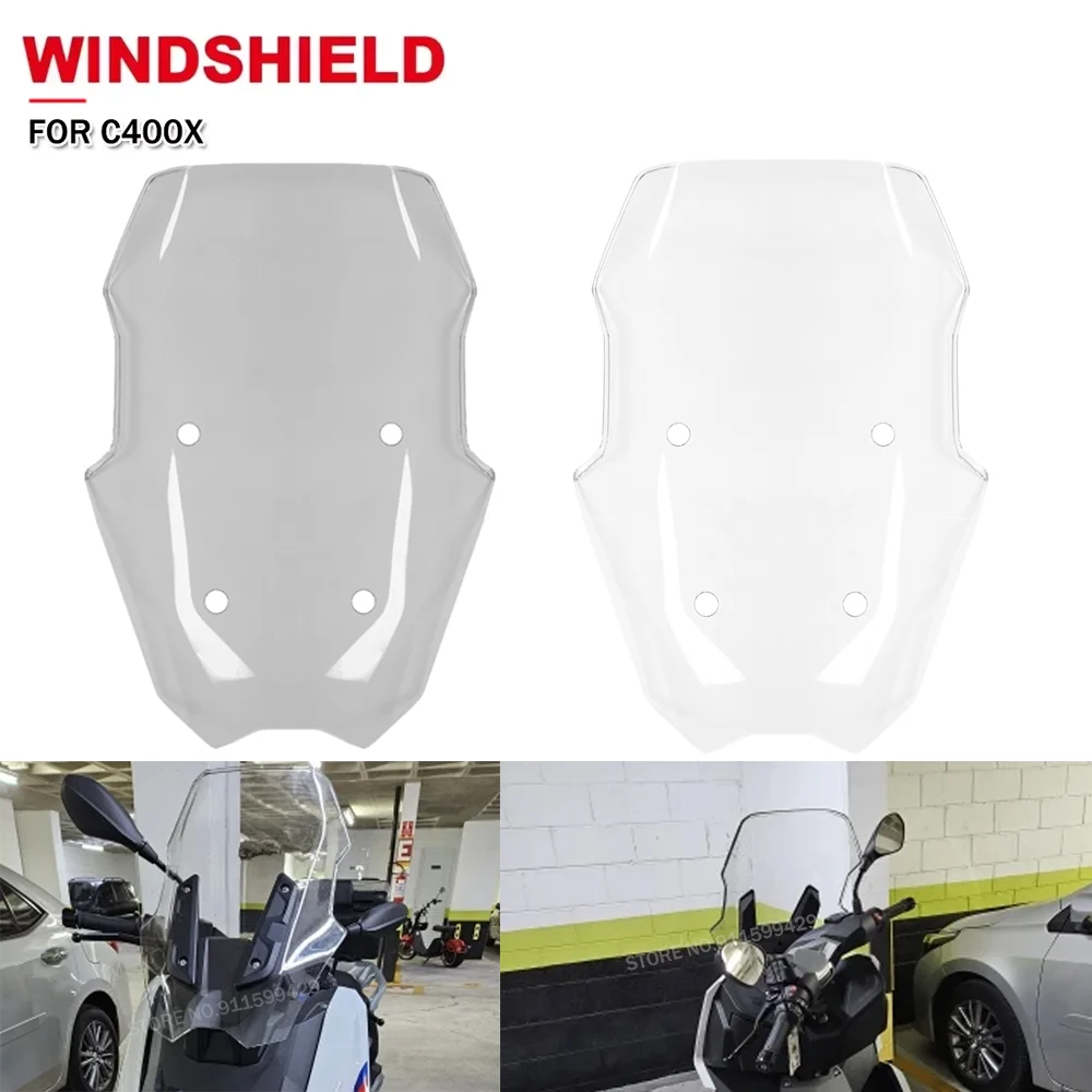 

Motorcycle Windscreen Windshield For BMW C400X C400 X C 400X 2018-2024 Double Bubble Screen Wind Deflector Protector Accessories