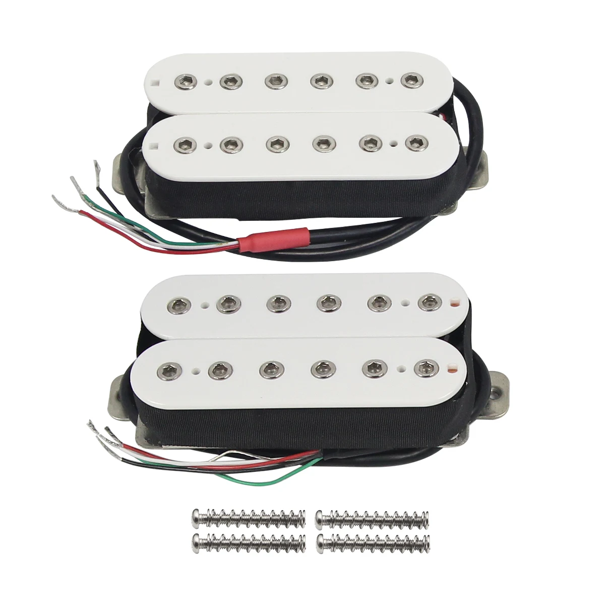 FLEOR 2pcs Alnico 5 Humbucker Pickup Double Coil Electric Guitar Neck Bridge Pickup Set- Adjustable Pole Pieces