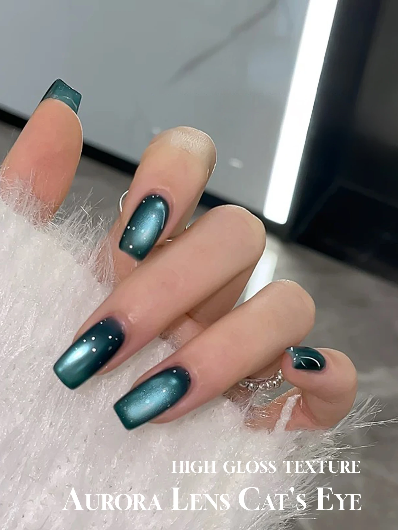 MN 10ML Winter Top Selling Aurora Realm Nail Art Cat Eye Gel Nail Polish 2025 Whitening Glass Bead Gel Polish Crystal Blue Nails