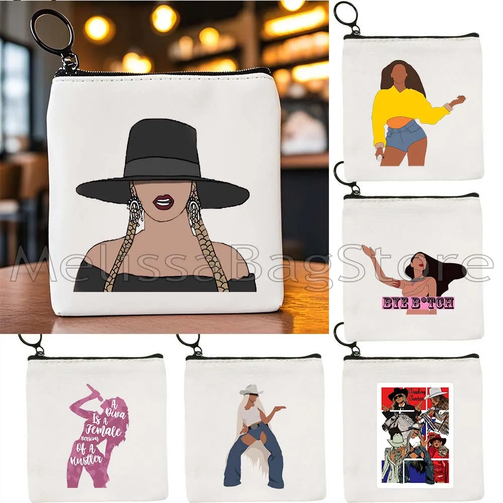 

Love Beyonce Singer Poster Fan Cute Gift Men Women Girls Canvas Coin Purse Small Square Key Storage Card Bag Wallet Zipper Pouch