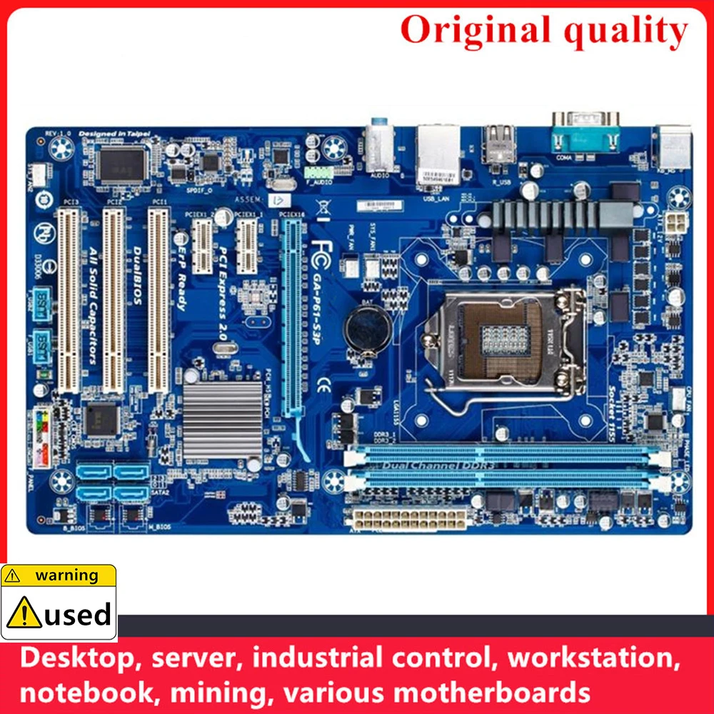 

For GA-P61-S3P P61-S3P Motherboards LGA 1155 DDR3 16GB M-ATX For Intel H61 Desktop Mainboard PCI-E2.0 SATA II USB2.0