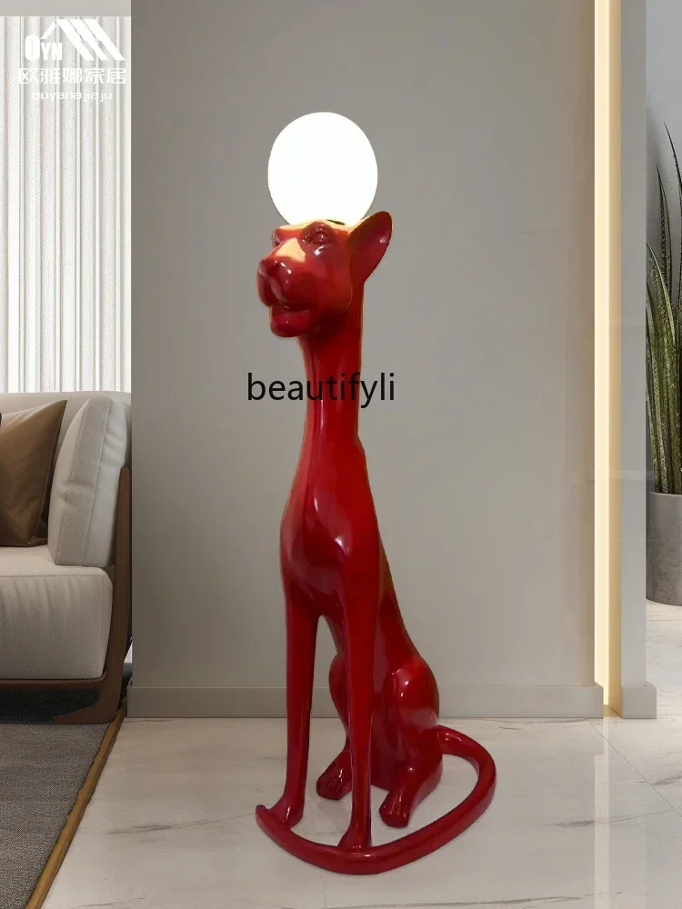 

Creative Art Abstract Leopard Floor Lamp Large Hotel Sculpture Decoration Lamp