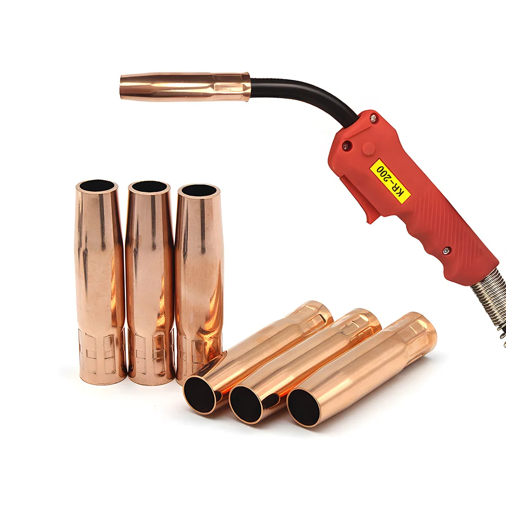 5PCS Panasonic 200A Welding Gun Accessories Red Copper Nozzle Sleeve Shield Cup Tips CO2 MIG MAG Welding Torch Shield Caps