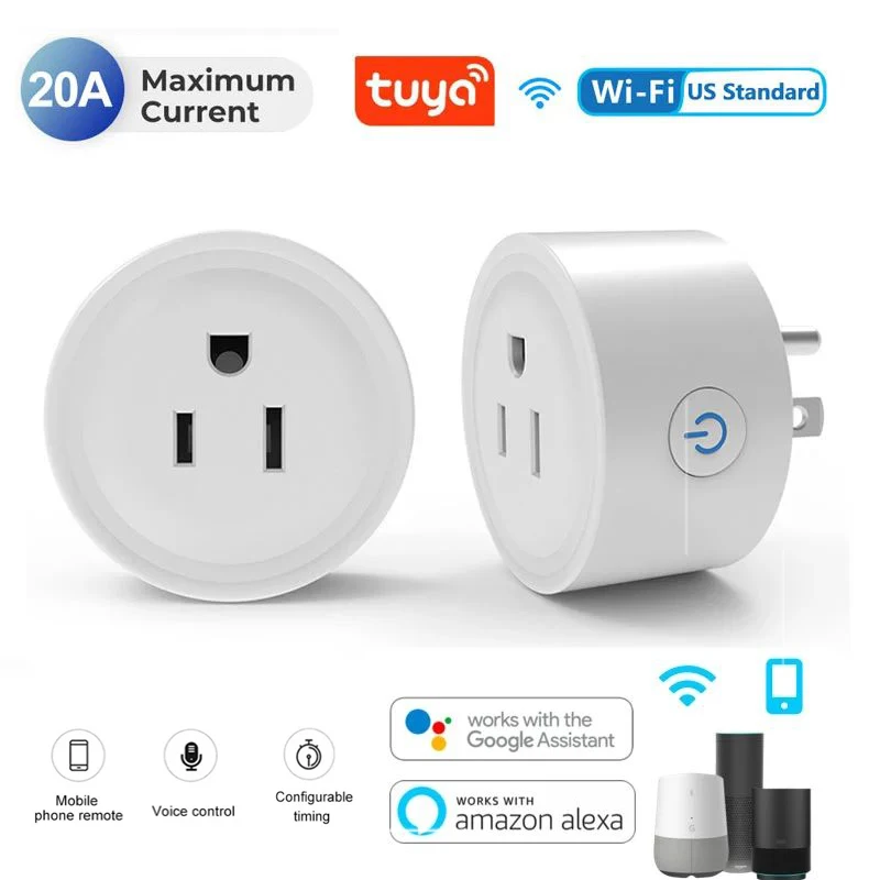 Tuya Smart Wifi Plug US Standard Wireless Outlet 10A Remote Control Smart Home Appliances Work With Alexa Google Home